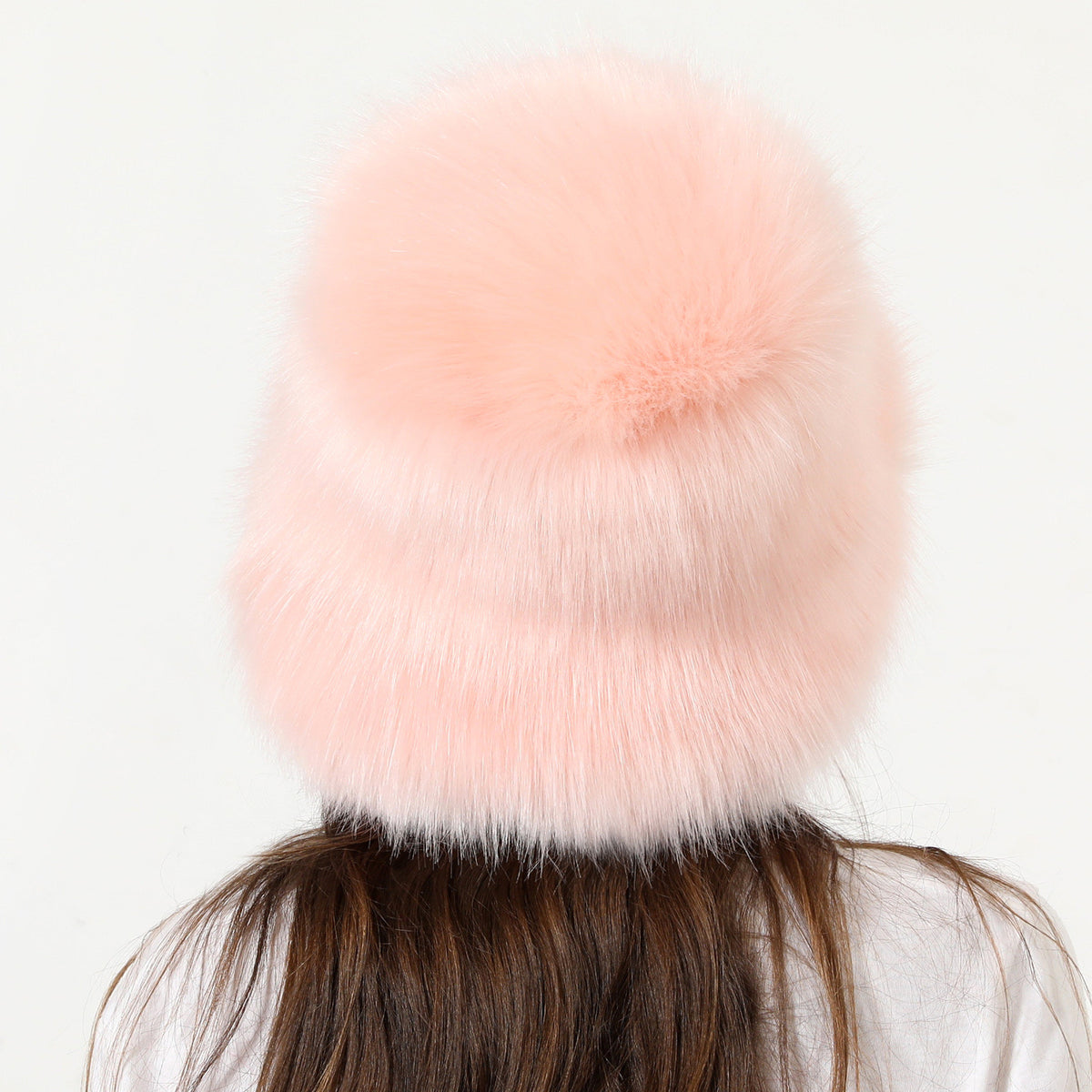 Winter Women Fashion Solid Color Thickened Plush Fisherman Hat