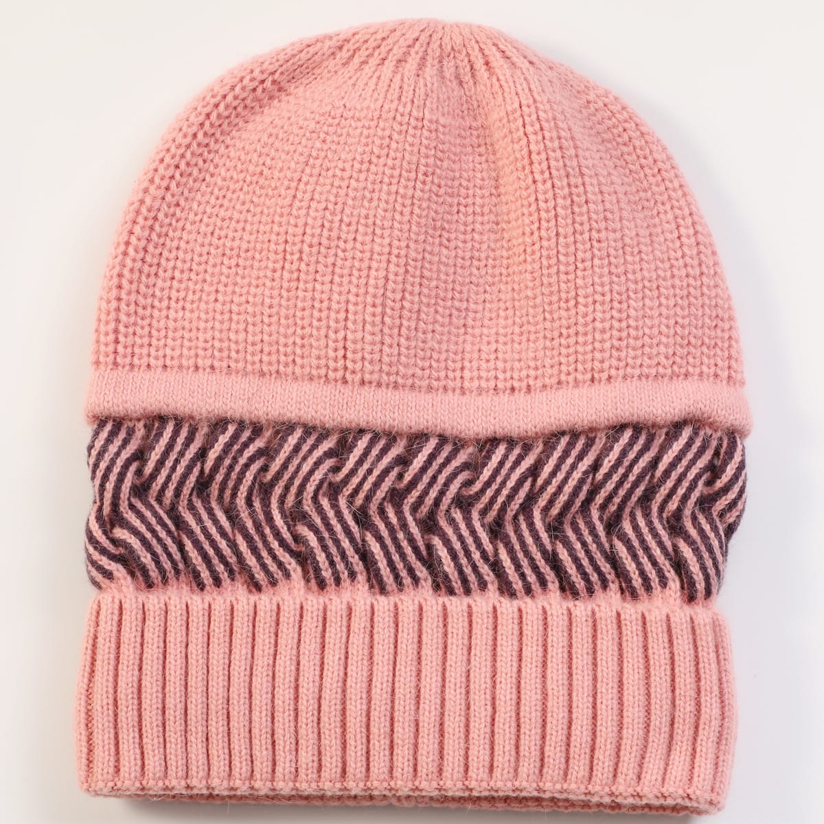 Fashion Color Matching Thick Knitted Cone Hat