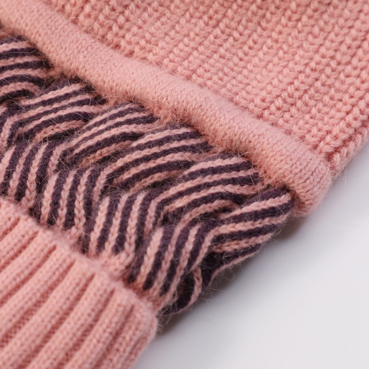 Fashion Color Matching Thick Knitted Cone Hat