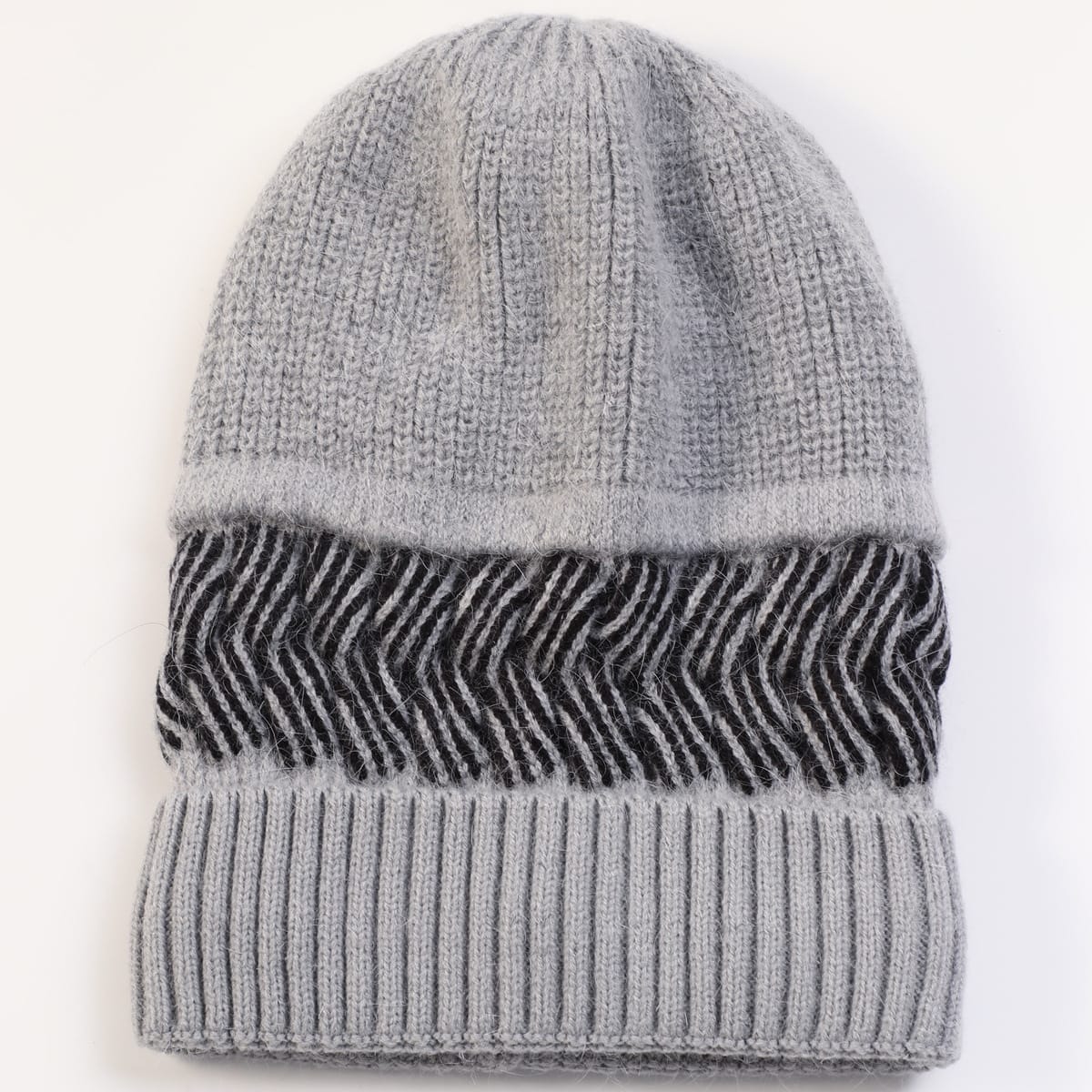Fashion Color Matching Thick Knitted Cone Hat