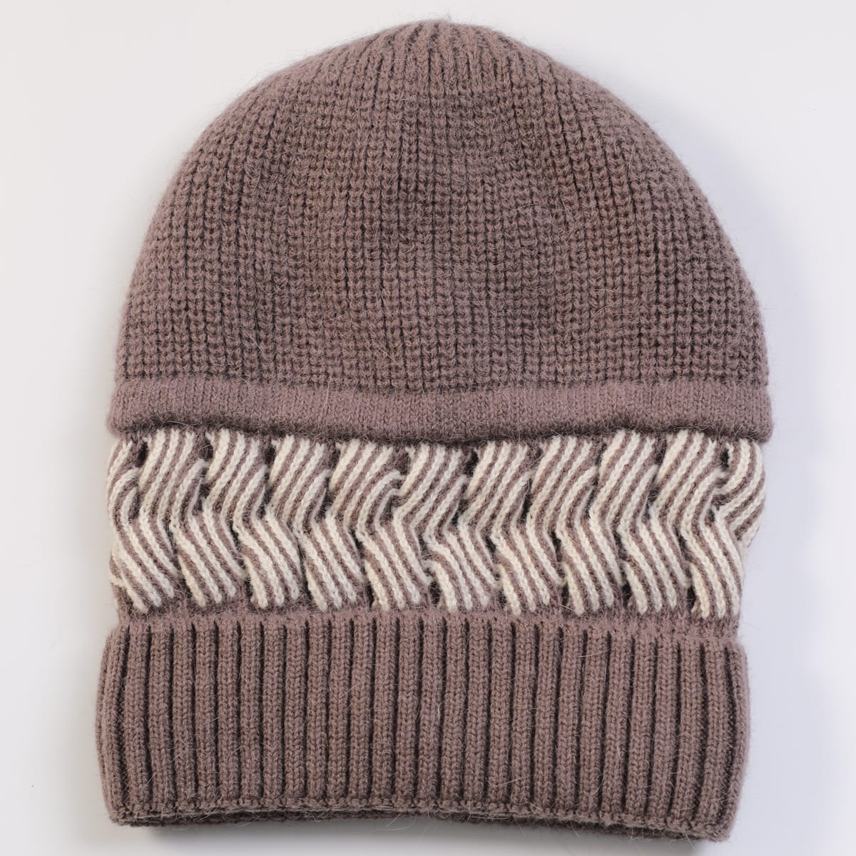 Fashion Color Matching Thick Knitted Cone Hat