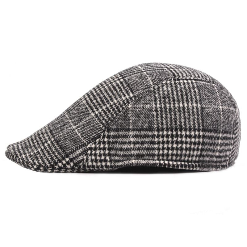 Classic Plaid Pattern Fall Winter Warmth Bell Hat for Men Women