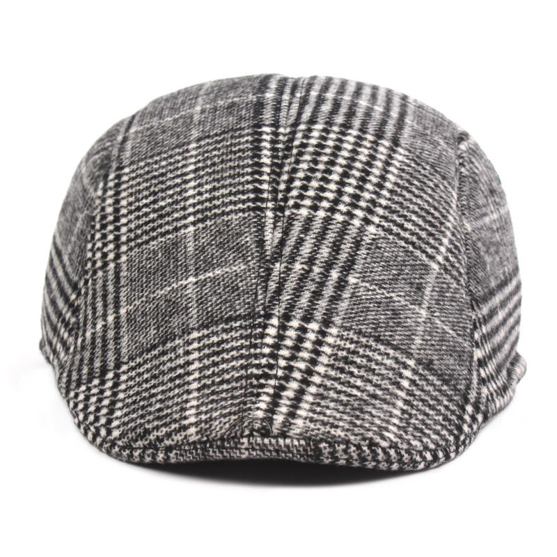 Classic Plaid Pattern Fall Winter Warmth Bell Hat for Men Women