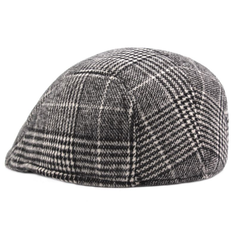 Classic Plaid Pattern Fall Winter Warmth Bell Hat for Men Women