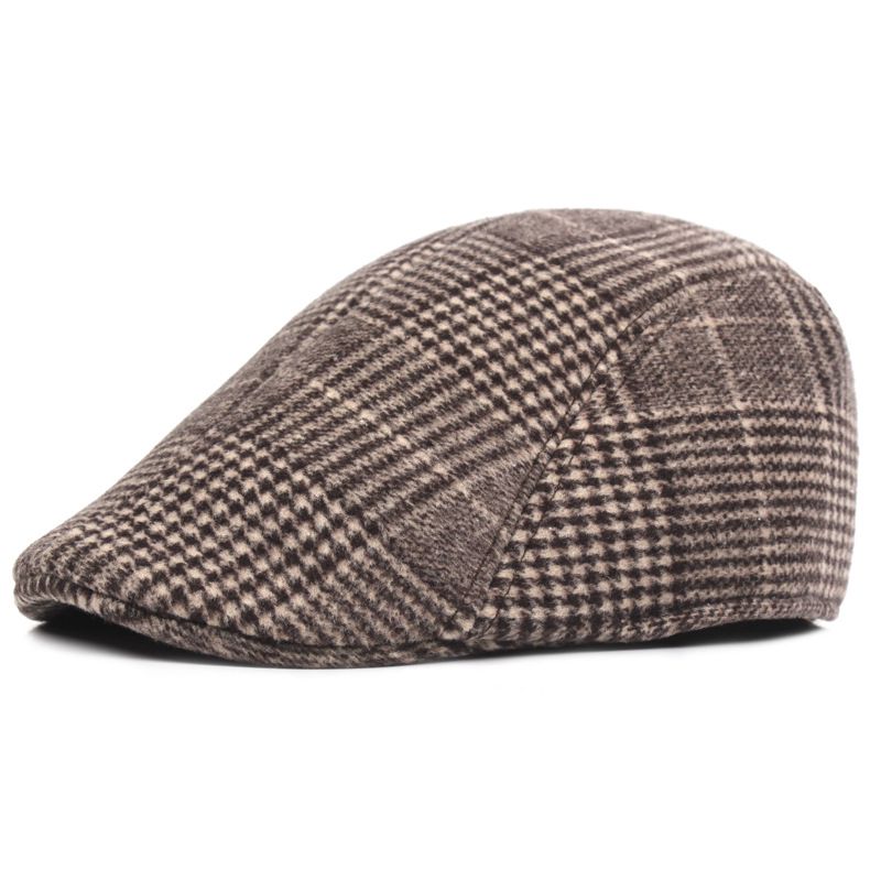 Classic Plaid Pattern Fall Winter Warmth Bell Hat for Men Women