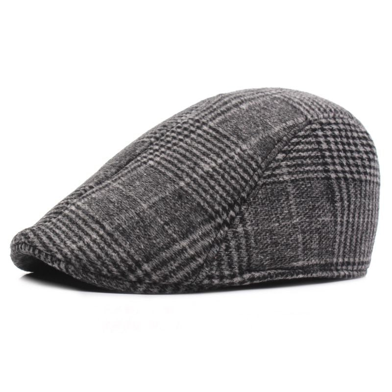 Classic Plaid Pattern Fall Winter Warmth Bell Hat for Men Women