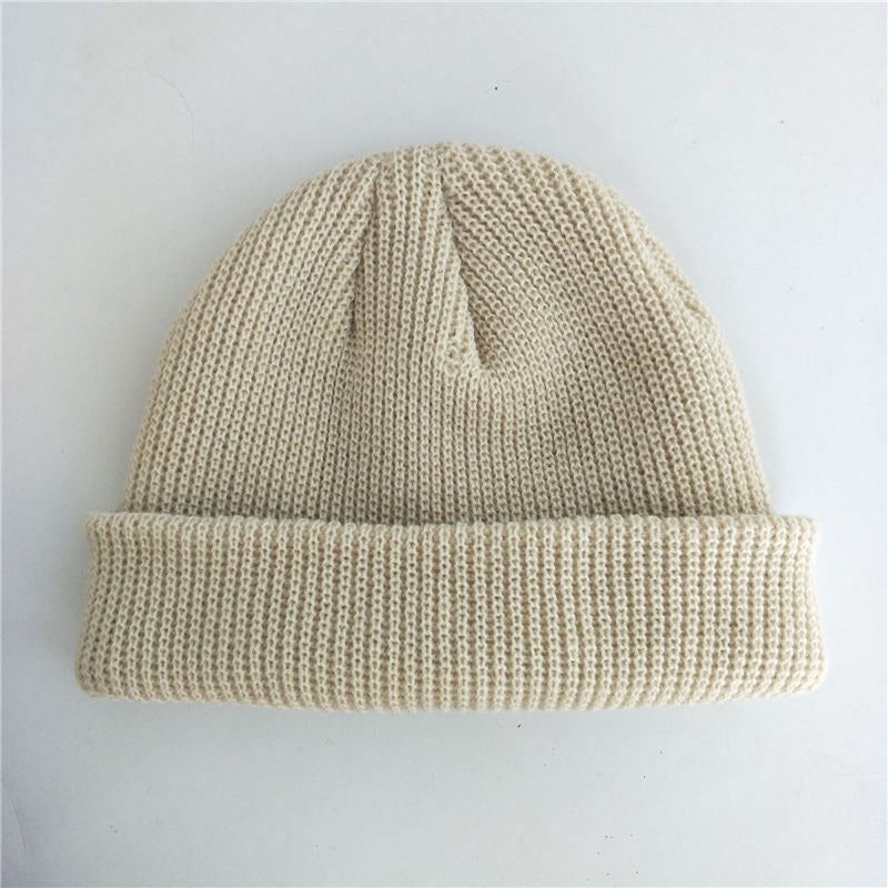 Solid Color Knitted Unisex Men And Women Beanies