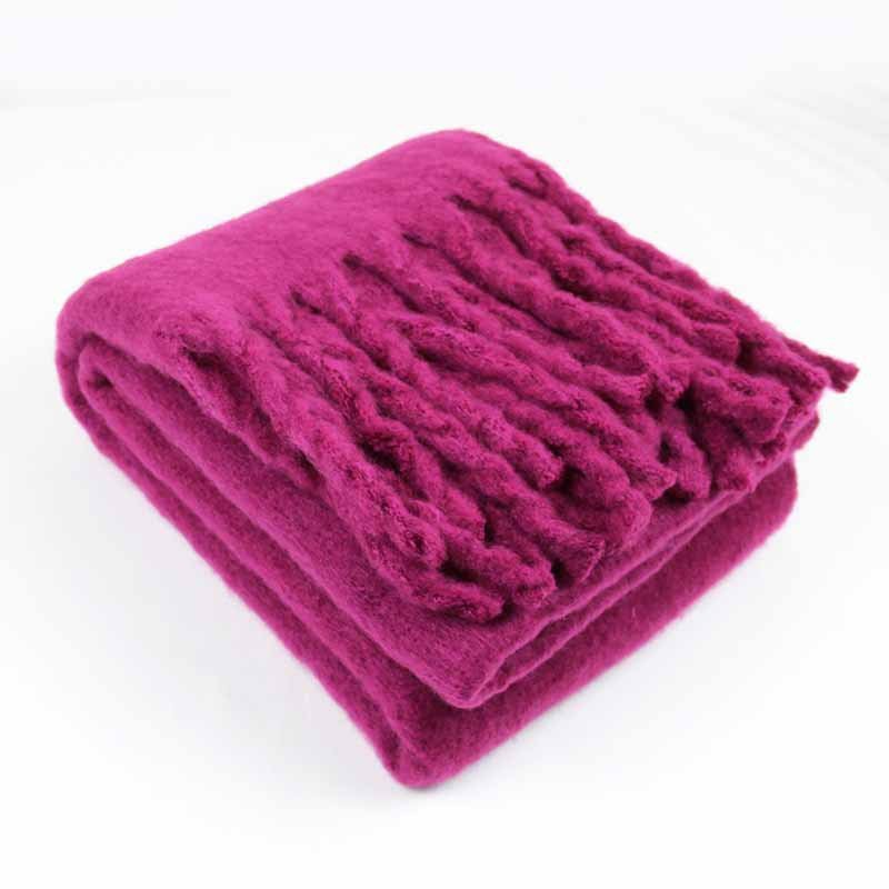 Women Winter Solid Color Tassel Pattern Thick Scarves