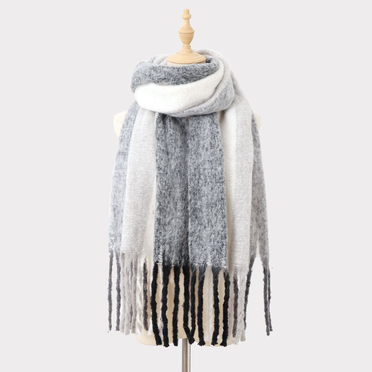 Women's Fashion Autumn Winter Color Matching Thickened Warm Long Scarf