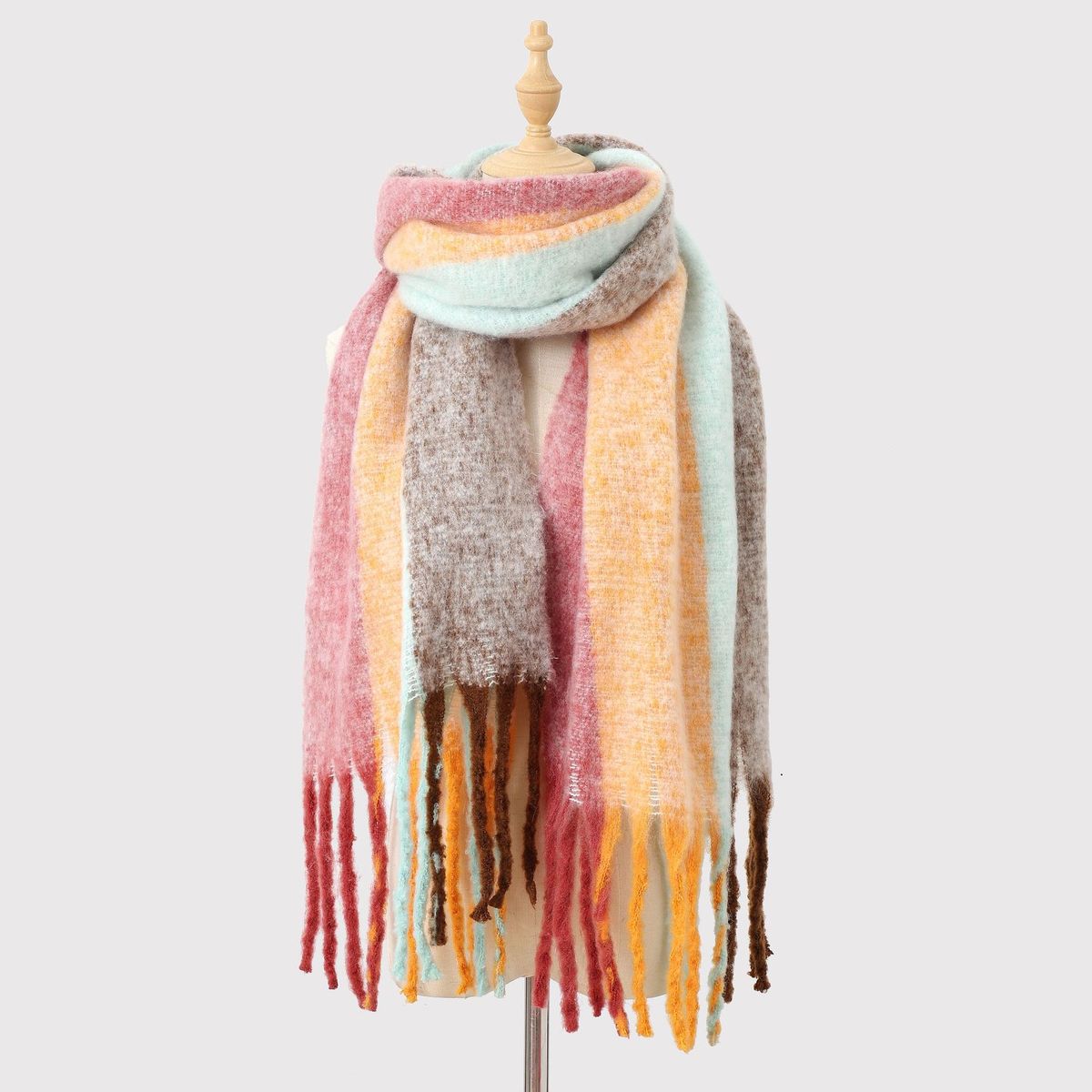 Women's Fashion Autumn Winter Color Matching Thickened Warm Long Scarf