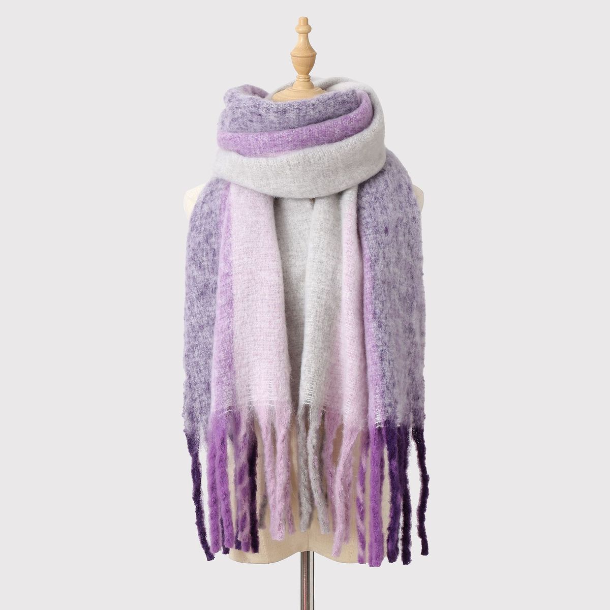 Women's Fashion Autumn Winter Color Matching Thickened Warm Long Scarf