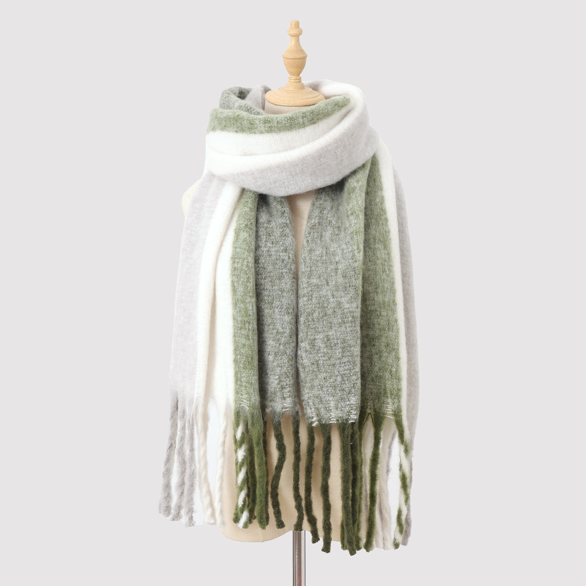 Women's Fashion Autumn Winter Color Matching Thickened Warm Long Scarf