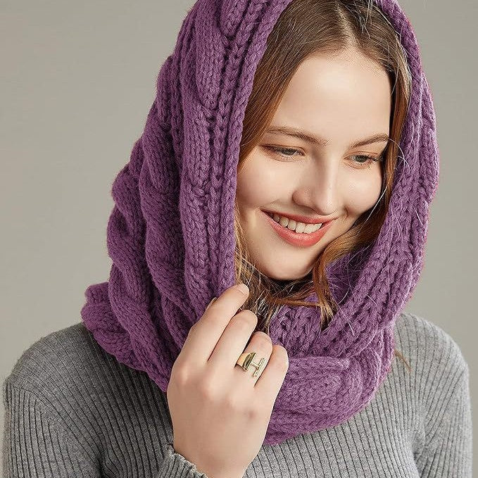 Winter Warm Knitted Thickened Solid Color Retro Scarf