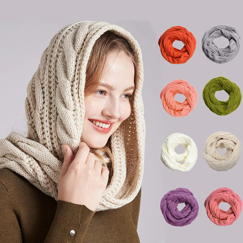 Winter Warm Knitted Thickened Solid Color Retro Scarf