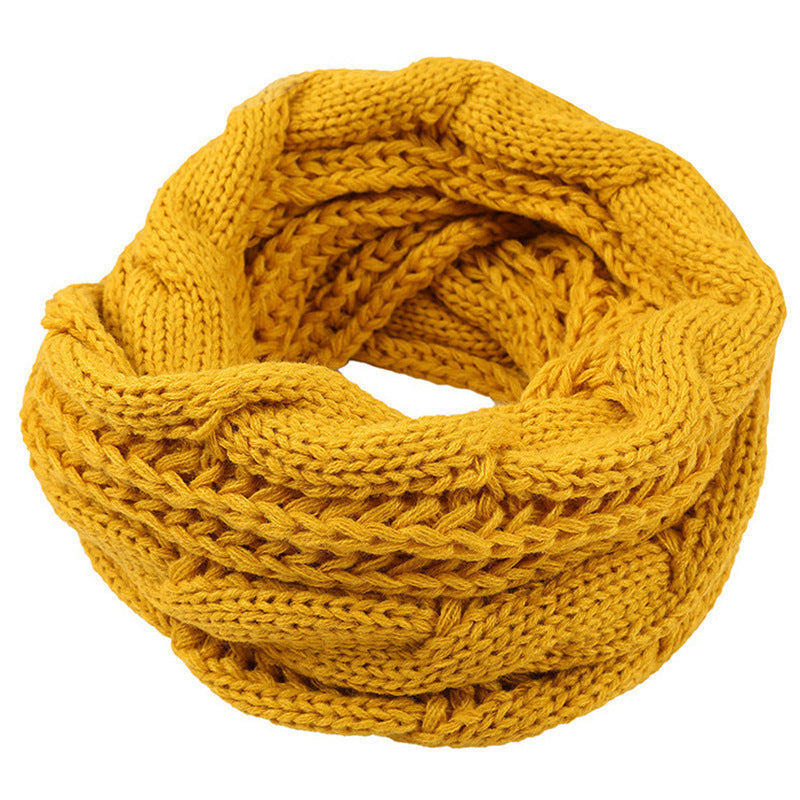 Winter Warm Knitted Thickened Solid Color Retro Scarf