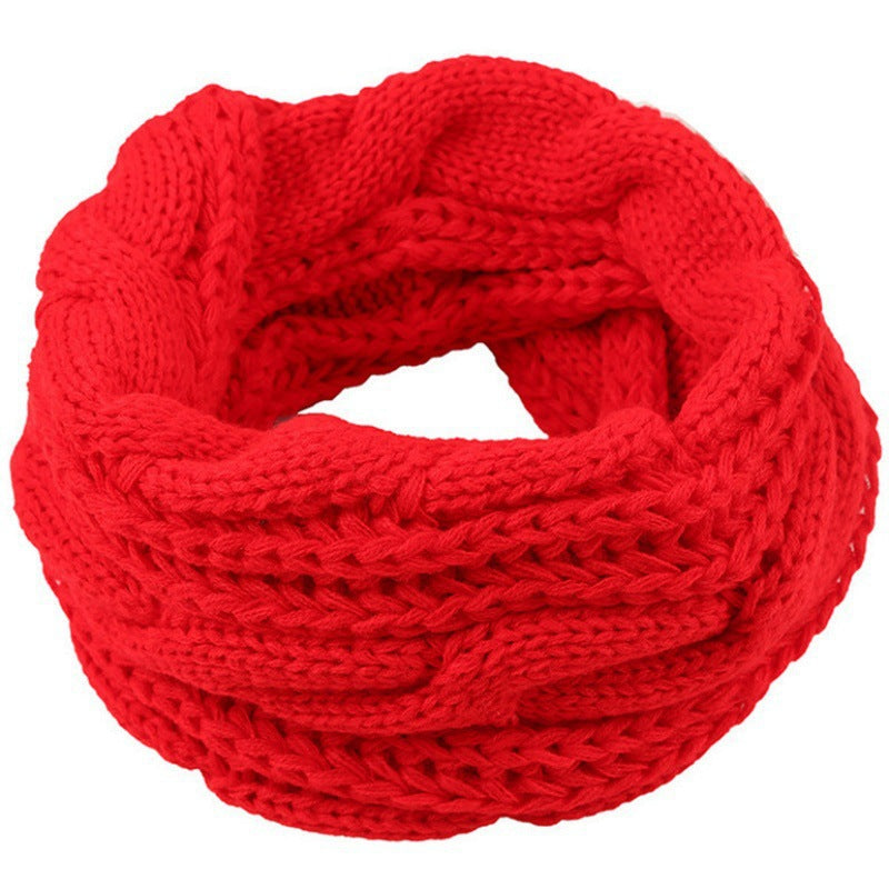 Winter Warm Knitted Thickened Solid Color Retro Scarf