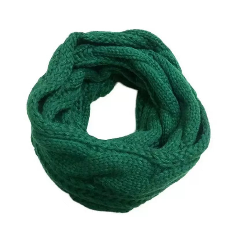 Winter Warm Knitted Thickened Solid Color Retro Scarf