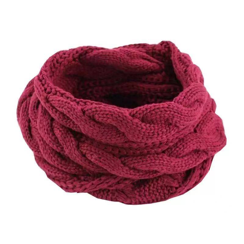 Winter Warm Knitted Thickened Solid Color Retro Scarf