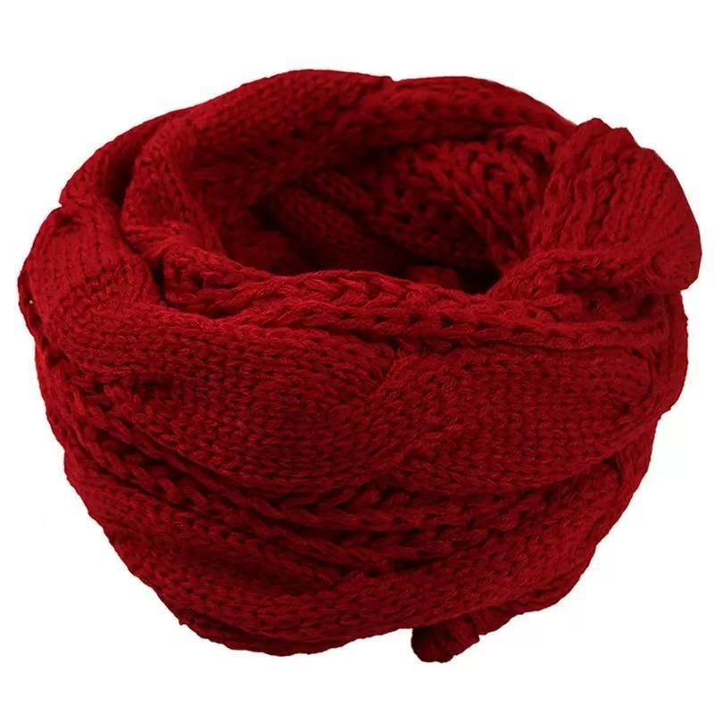 Winter Warm Knitted Thickened Solid Color Retro Scarf