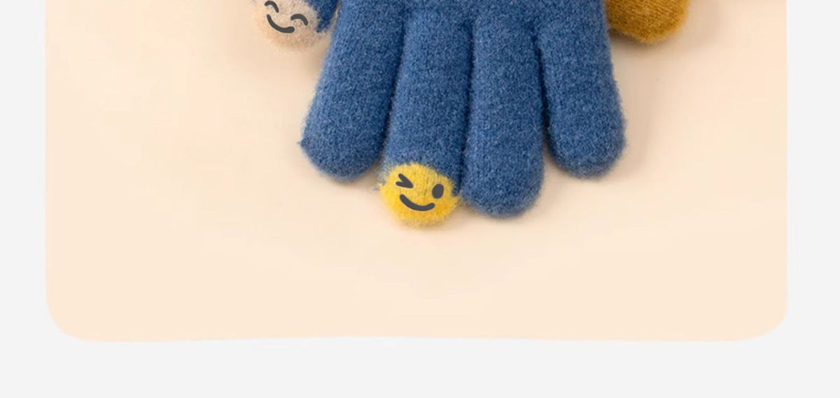 Women Fashion Autumn And Winter Warm Touch Screen Five-Finger Plush Knitted Gloves