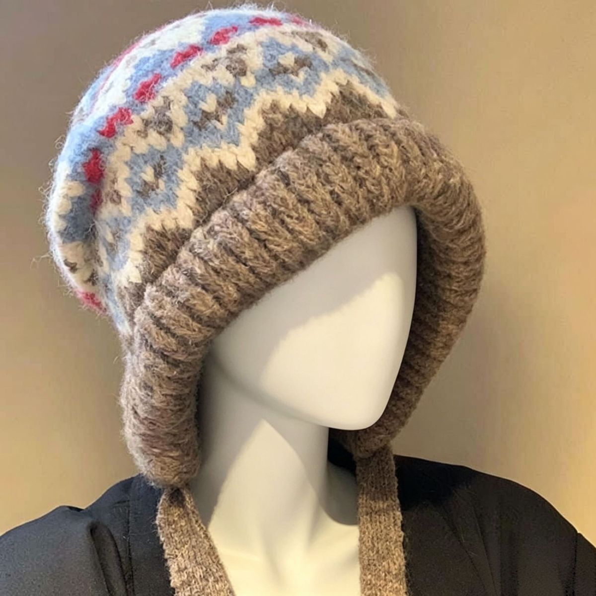 Women Fashion Autumn And Winter Big Head Circumference Double-Layer Thickened Warm Knitted Hat