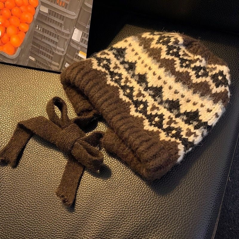 Women Fashion Autumn And Winter Big Head Circumference Double-Layer Thickened Warm Knitted Hat
