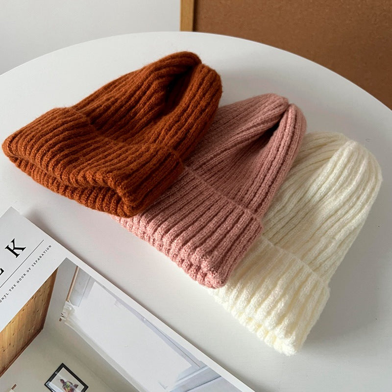 Fashion Casual Autumn And Winter Solid Color Thickened Warm Knitted Hat