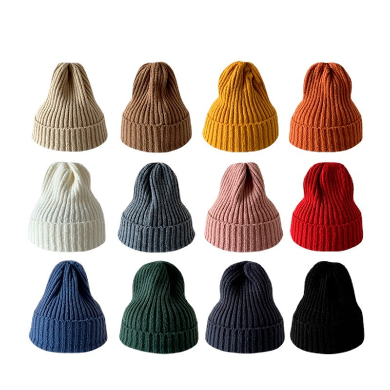 Fashion Casual Autumn And Winter Solid Color Thickened Warm Knitted Hat