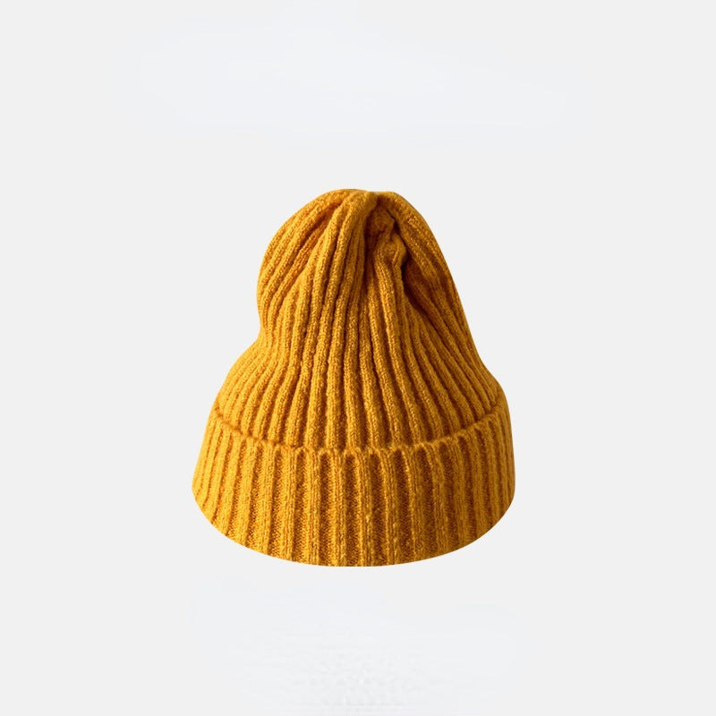 Fashion Casual Autumn And Winter Solid Color Thickened Warm Knitted Hat