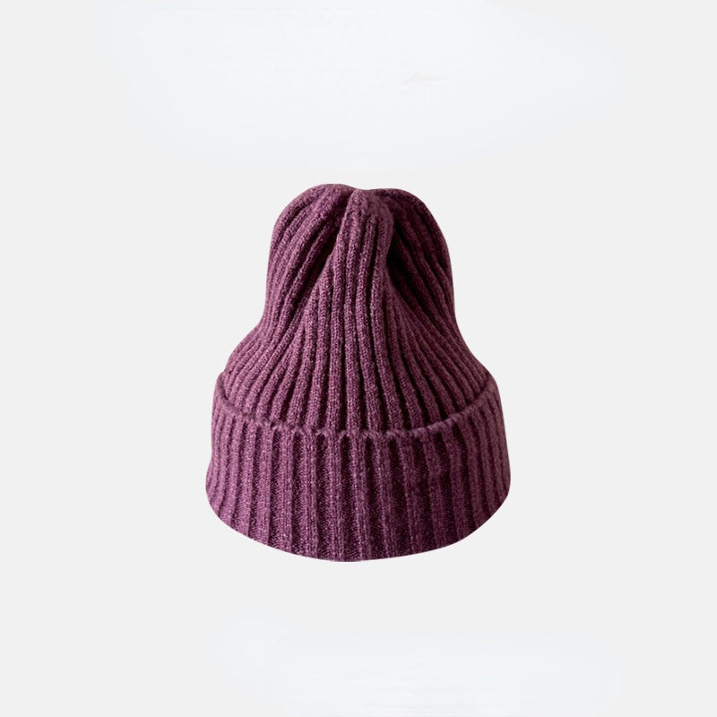 Fashion Casual Autumn And Winter Solid Color Thickened Warm Knitted Hat
