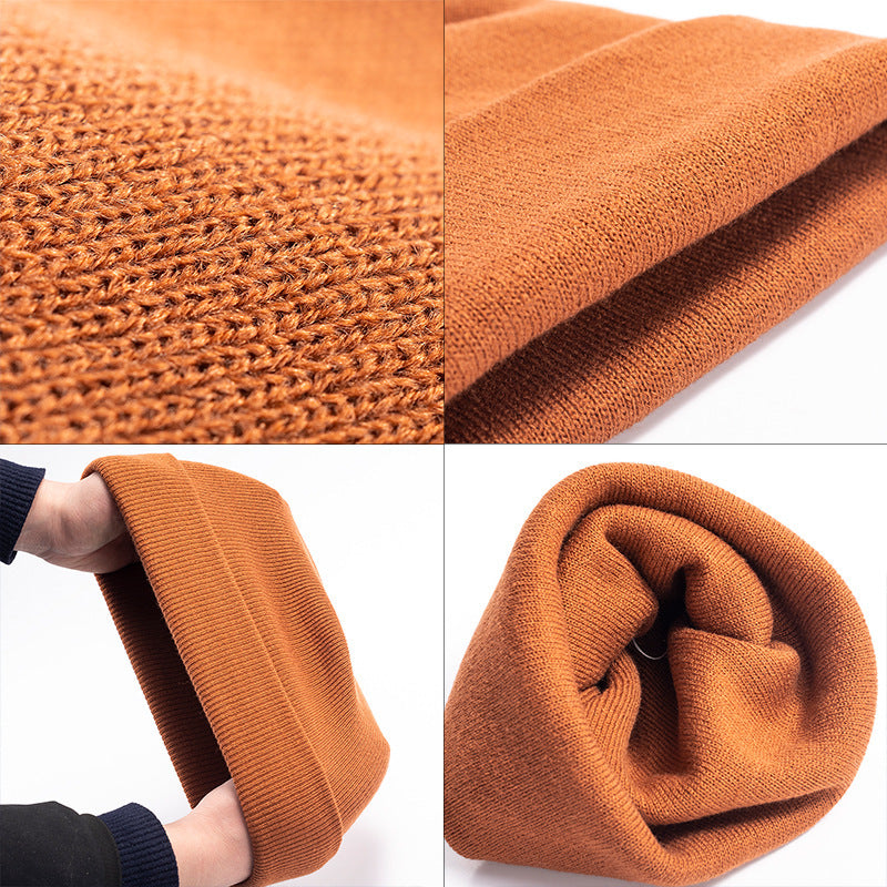 Women Casual Solid Color Dome Wool Warm Hat