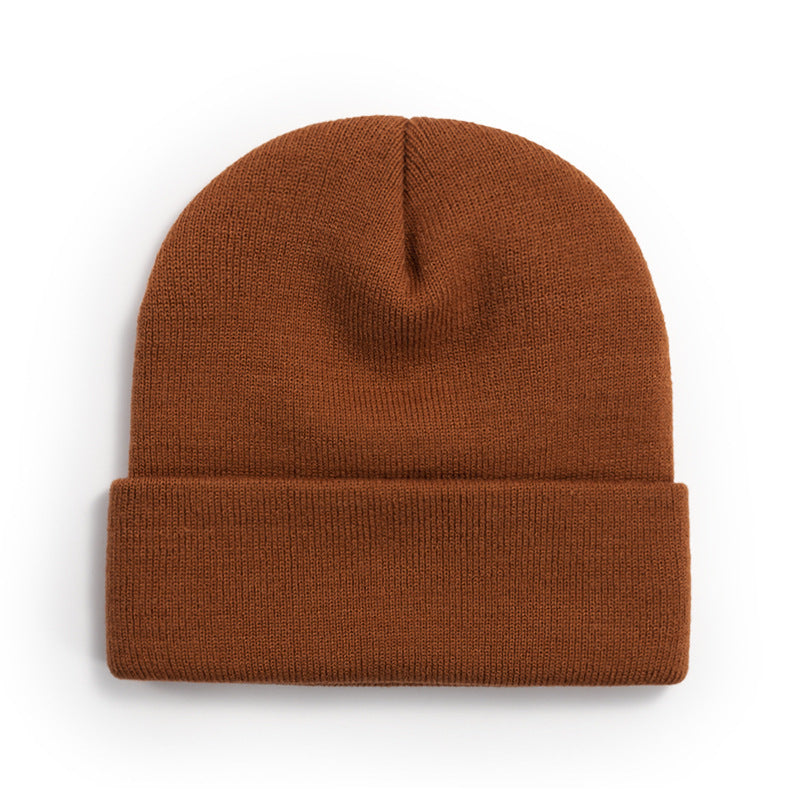 Women Casual Solid Color Dome Wool Warm Hat