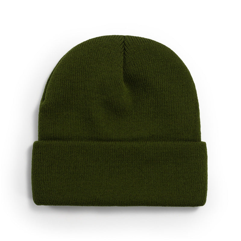 Women Casual Solid Color Dome Wool Warm Hat