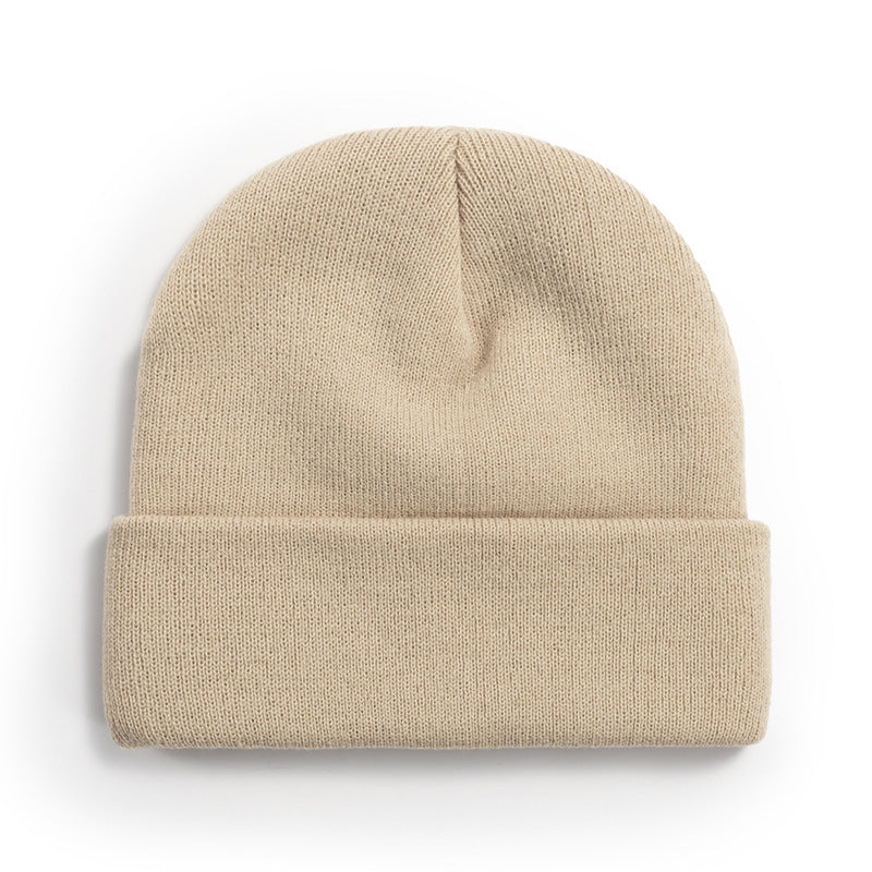 Women Casual Solid Color Dome Wool Warm Hat