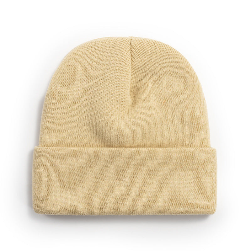 Women Casual Solid Color Dome Wool Warm Hat