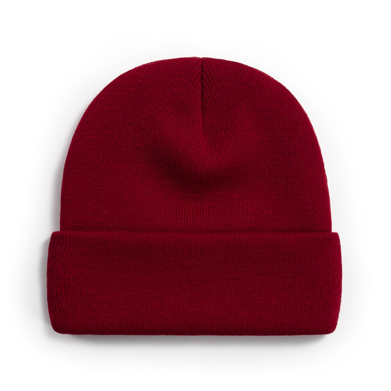 Women Casual Solid Color Dome Wool Warm Hat