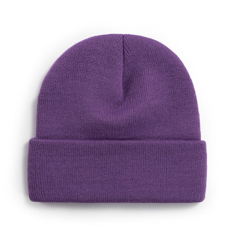 Women Casual Solid Color Dome Wool Warm Hat