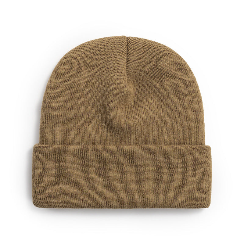 Women Casual Solid Color Dome Wool Warm Hat