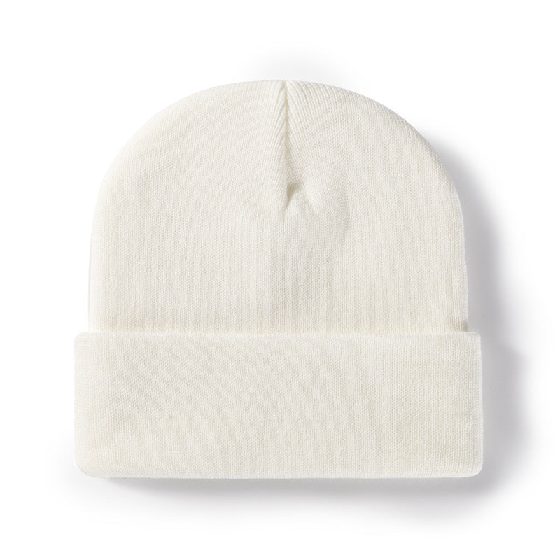 Women Casual Solid Color Dome Wool Warm Hat