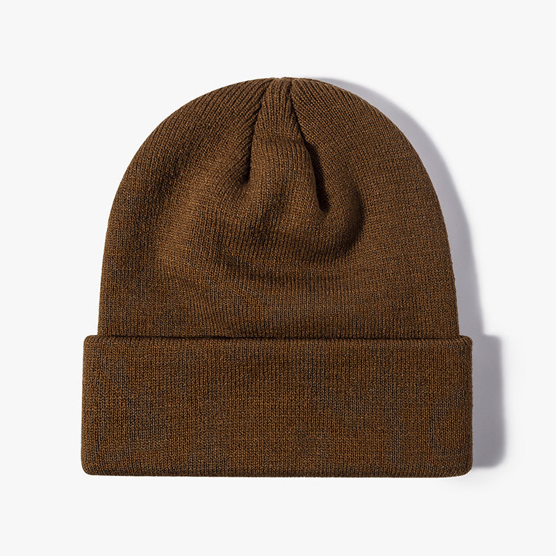 Women Casual Solid Color Dome Wool Warm Hat