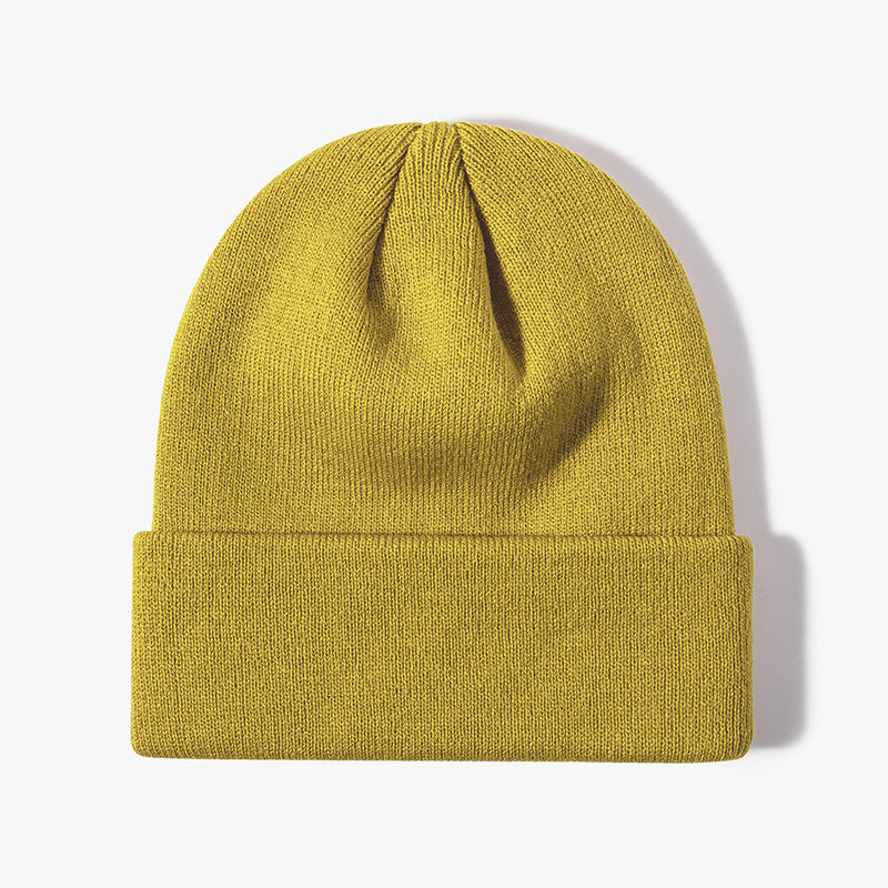 Women Casual Solid Color Dome Wool Warm Hat