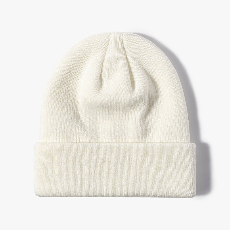 Women Casual Solid Color Dome Wool Warm Hat