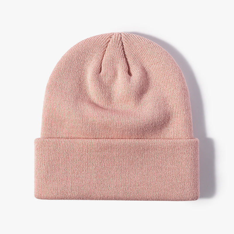 Women Casual Solid Color Dome Wool Warm Hat