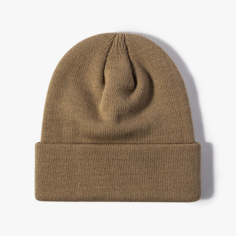 Women Casual Solid Color Dome Wool Warm Hat