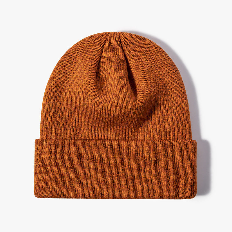Women Casual Solid Color Dome Wool Warm Hat