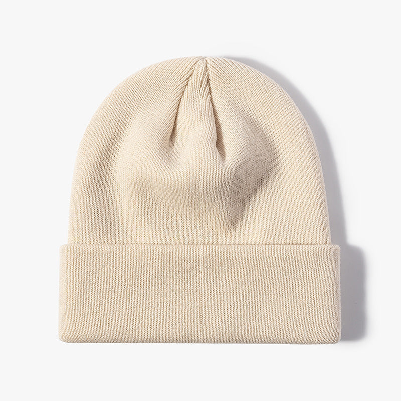 Women Casual Solid Color Dome Wool Warm Hat