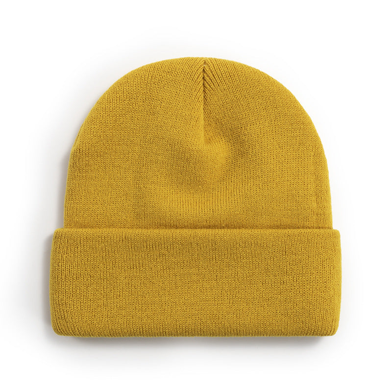 Women Casual Solid Color Dome Wool Warm Hat