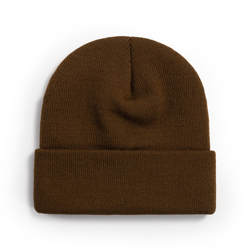 Women Casual Solid Color Dome Wool Warm Hat