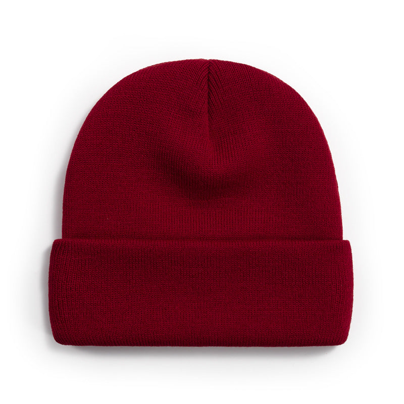 Women Casual Solid Color Dome Wool Warm Hat