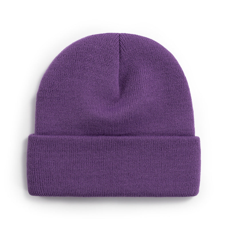 Women Casual Solid Color Dome Wool Warm Hat